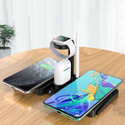 Qi Wireless Charger 4 in 1 Multi Fast Charging Dock For Apple Watch Charging Station For Earphone Fast Wireless Phone Charger