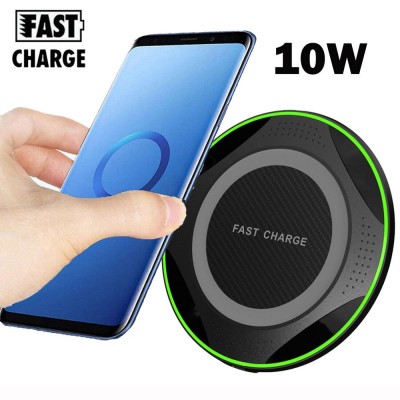 Led Light Flash Embedded Universal 10W Fast Qi Wireless Charger Portable Mobile Phone Charger